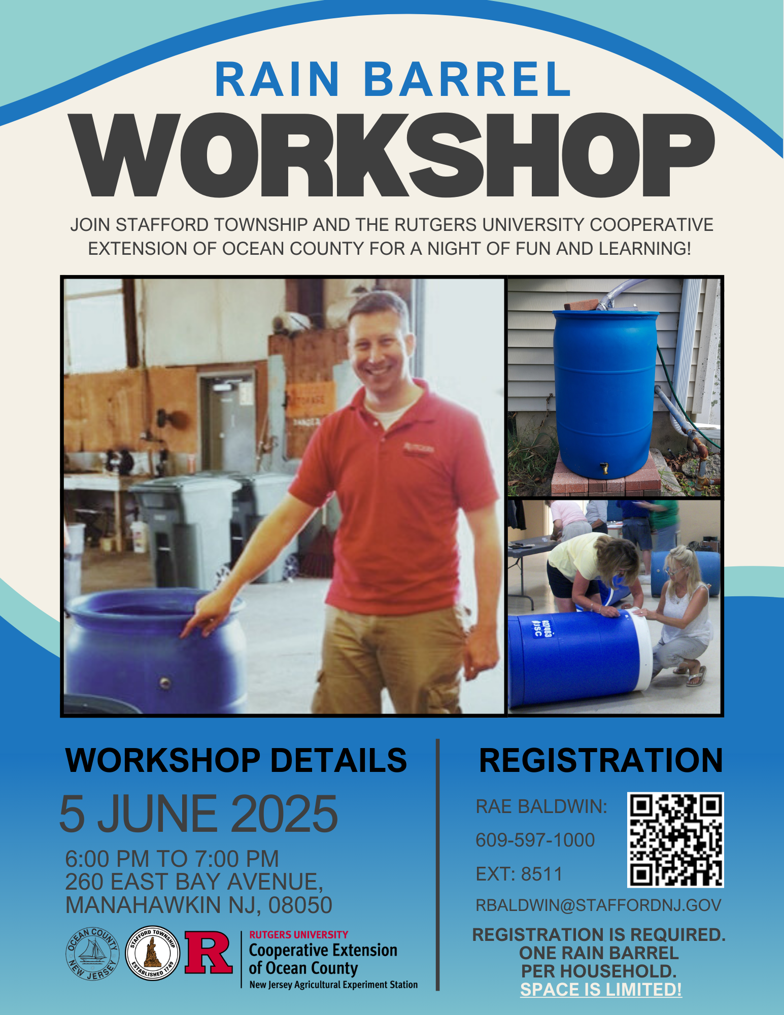 Rutgers OC Coop Rain Barrel Workshop Flyer 2025